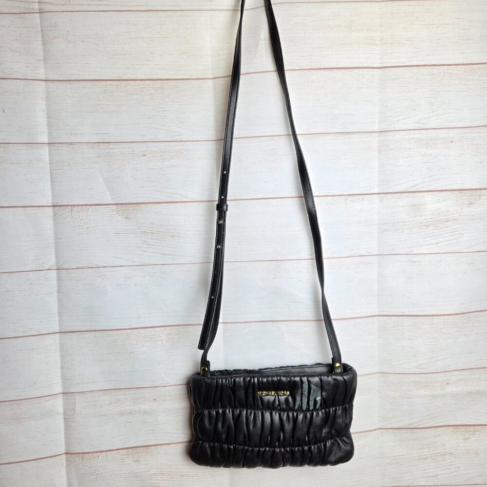 Michael Kors Black Ruffled Crossbody Purse